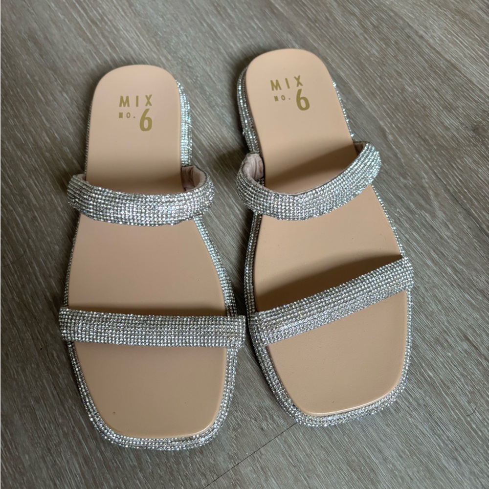 Mix No. 6 Silver Sandals with Sparkly Straps